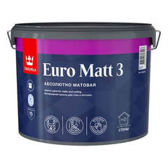 Краска для стен и потолков Tikkurila Euro Matt 3 / Тиккурила Евро Мат 3
