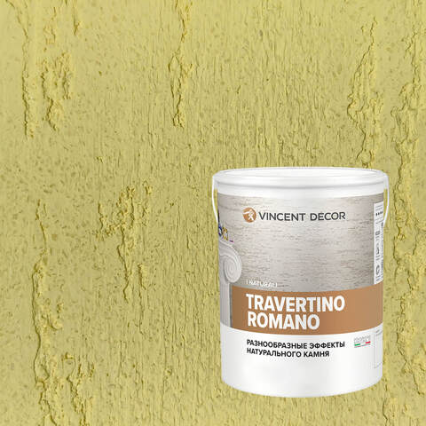 Декоративная штукатурка с эффектом камня травертина Vincent Decor Travertino Romano / Винсент Декор