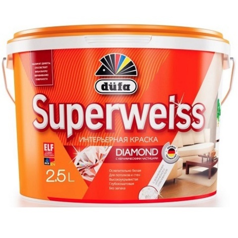 Краска акриловая ослепительно белая Dufa Superweiss RD4 / Дюфа Супервайс