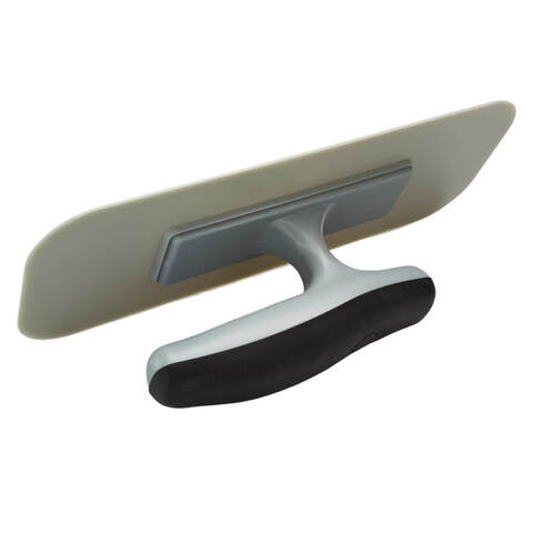 Кельма венецианская пластиковая овальная мягкая серая со сточенными краями STMDecor D1147R / СТМДеко