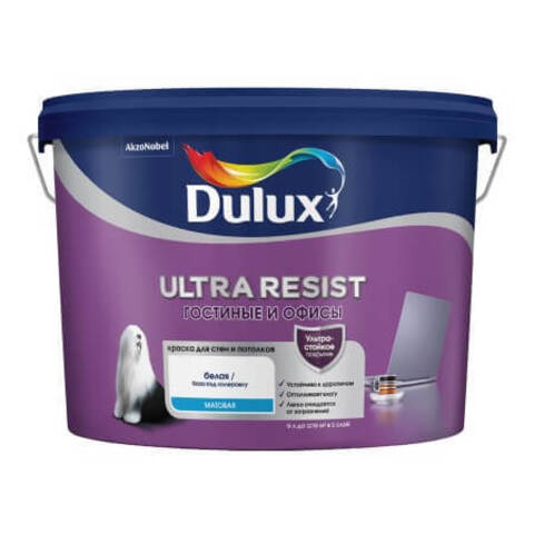 Краска для стен и потолков Dulux Ultra Resist / Дюлакс Ультра Резист Гостиные и Офисы матовая