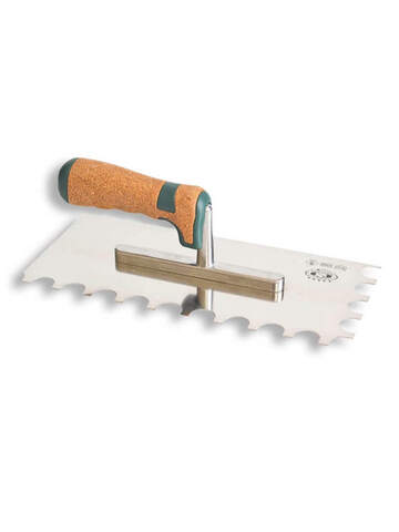 Кельма плиточника, зуб волна с ручкой пробка Olejnik Natural Cork / Олейник