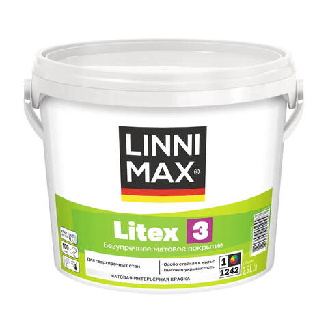 Краска латексная интерьерная стойкая к мытью Linnimax Litex 3 / Линнимакс Литекс 3