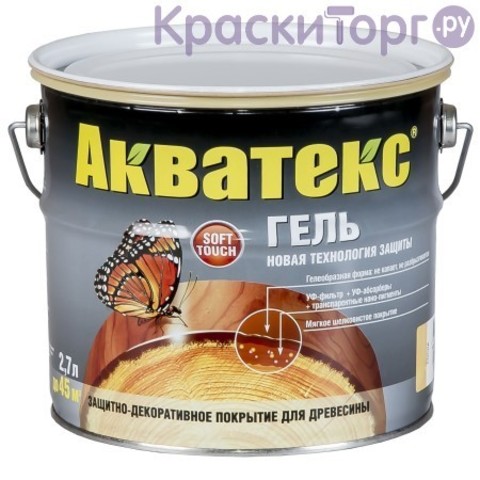 Защитно-декоративное тиксотропное покрытие для древесины Акватекс Гель
