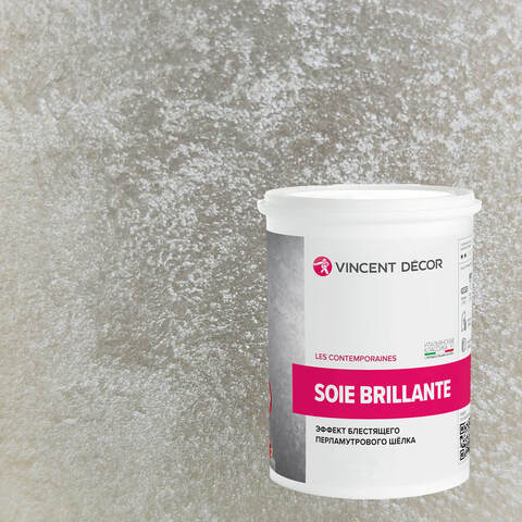 Декоративная штукатурка с эффектом блестящего шелка Vincent Decor Soie Brillante / Винсент Декор