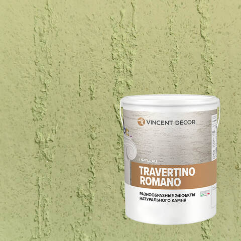 Декоративная штукатурка с эффектом камня травертина Vincent Decor Travertino Romano / Винсент Декор