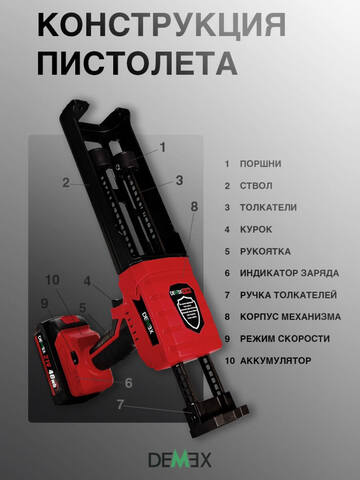 Пистолет для нанесения затирки электрический Demex / Демекс