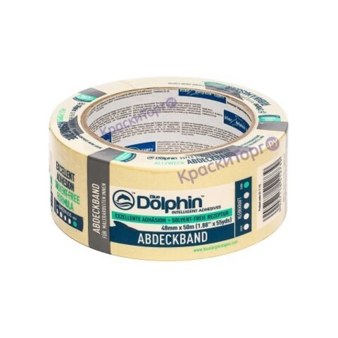 Лента малярная для ровных краев Blue Dolphin Masking Tape / Блю Долфин