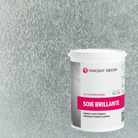 Декоративная штукатурка с эффектом блестящего шелка Vincent Decor Soie Brillante / Винсент Декор