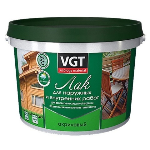 Лак акриловый глянцевый для наружных и внутренних работ VGT / ВГТ