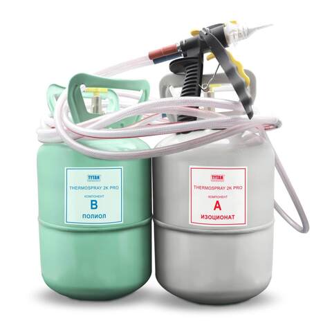 Комплект двухкомпонентной напыляемой теплоизоляции Tytan Professional Thermospray 2K Pro / Титан