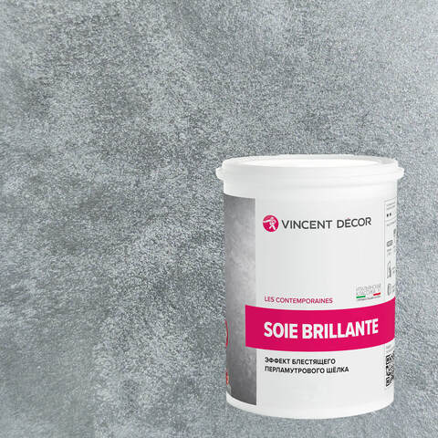Декоративная штукатурка с эффектом блестящего шелка Vincent Decor Soie Brillante / Винсент Декор