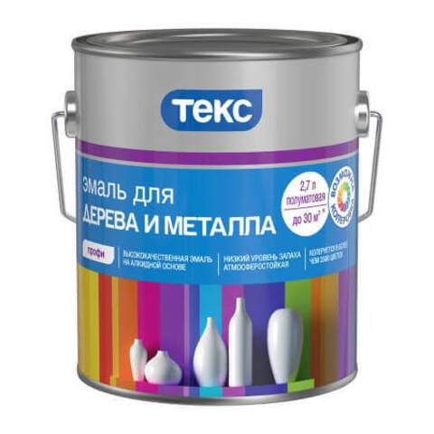 Эмаль для дерева и металла Текс Профи полуматовая