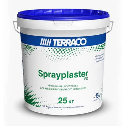 Шпатлевка финишная для машинного нанесения Terraco Sprayplaster Finishcoat / Террако Спрэйпластер