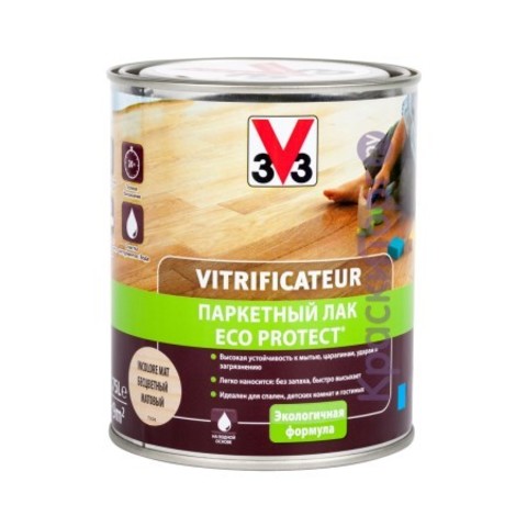 Лак для паркета V33 Eco Protect матовый / В33 Эко Протект