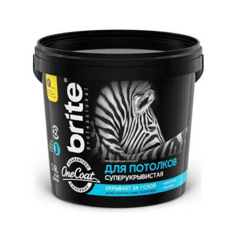 Краска для потолков суперукрывистая Brite Professional One Coat / Брайт