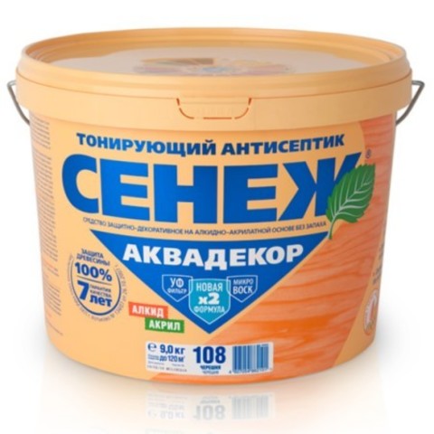 Антисептик тонирующий для древесины Сенеж Аквадекор