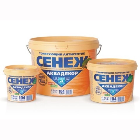 Антисептик тонирующий для древесины Сенеж Аквадекор