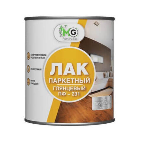 Лак алкидный паркетный глянцевый MasterGood ПФ-231 / МастерГуд
