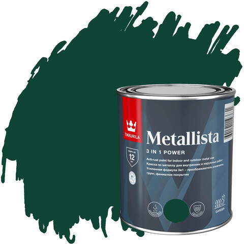 Краска по металлу и ржавчине Tikkurila Metallista / Тиккурила Металлиста глянцевая