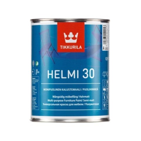 Краска для мебели Tikkurila Helmi 30 / Тиккурила Хелми 30 полуматовая