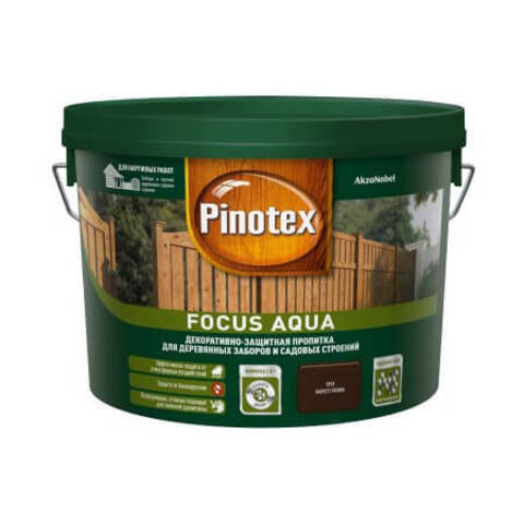 Полукроющая пропитка для деревянных заборов Pinotex Focus Aqua / Пинотекс Фокус Аква