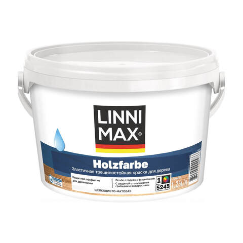 Краска эластичная трещиностойкая для дерева Linnimax Holzfarbe / Линнимакс Хольцфабре