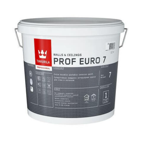 Краска для стен и потолков Tikkurila Prof Euro 7 / Тиккурила Проф Евро 7 матовая