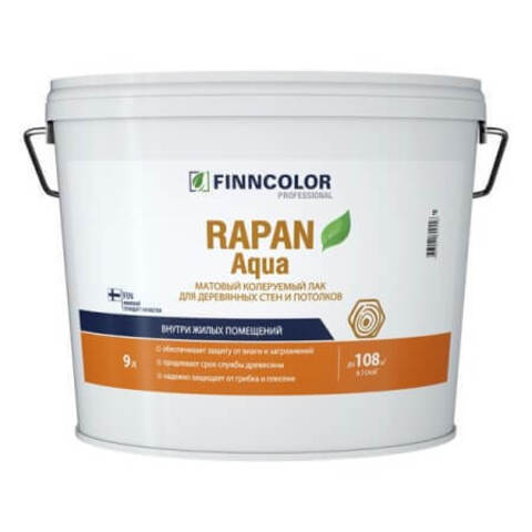 Лак для стен и потолков Finncolor Rapan Aqua / Финнколор Рапан Аква полуглянцевый