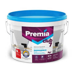 Краска для стен и потолков моющаяся матовая Premia Club 7 / Премиа Клаб 7