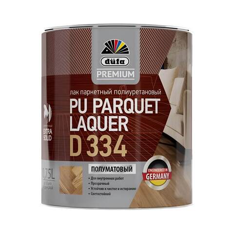 Лак паркетный полиуретановый полуматовый Dufa Premium PU Parquet Laquer D334 / Дюфа Премиум