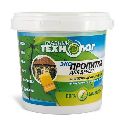 Эко-пропитка для дерева защитно-декоративная Главный Технолог