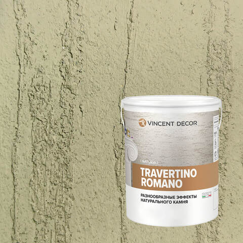 Декоративная штукатурка с эффектом камня травертина Vincent Decor Travertino Romano / Винсент Декор