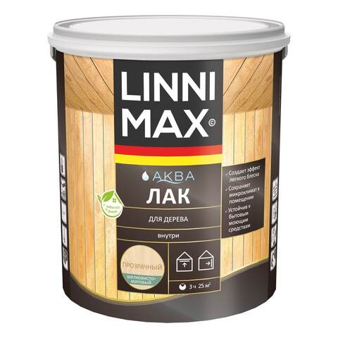 Лак акриловый для дерева Linnimax Аква / Линнимакс