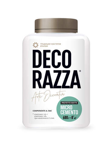 Защитный двухкомпонентный, матовый лак Decorazza Microcemento Protetto Matte / Декорацца