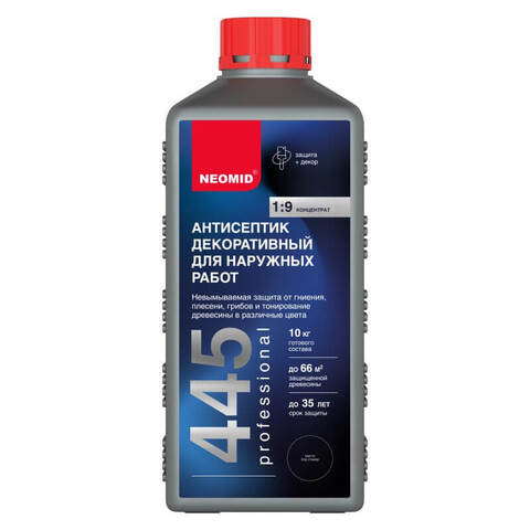Антисептик декоративный для наружных работ Neomid 445 концентрат 1:9 / Неомид