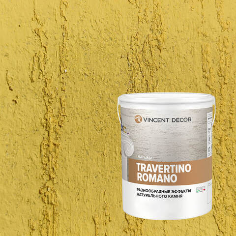 Декоративная штукатурка с эффектом камня травертина Vincent Decor Travertino Romano / Винсент Декор
