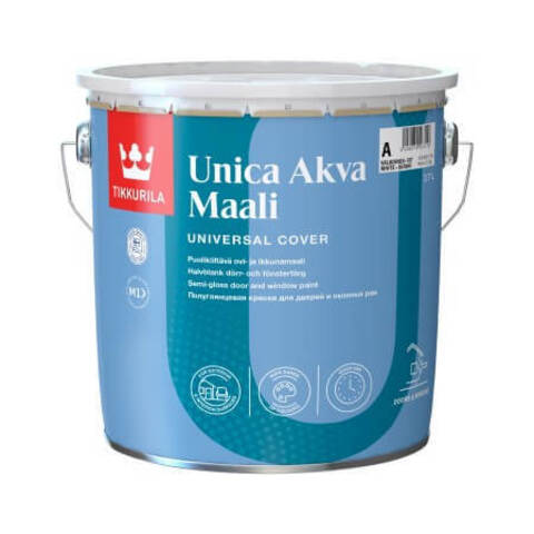 Краска для окон и дверей, акрилатная Tikkurila Unica Akva Maali / Тиккурила Уника Аква Маали