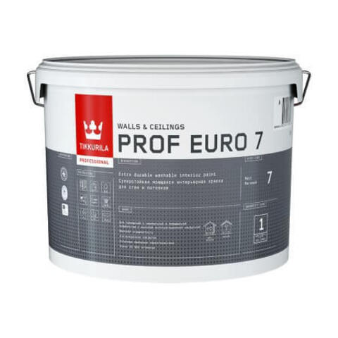 Краска для стен и потолков Tikkurila Prof Euro 7 / Тиккурила Проф Евро 7 матовая