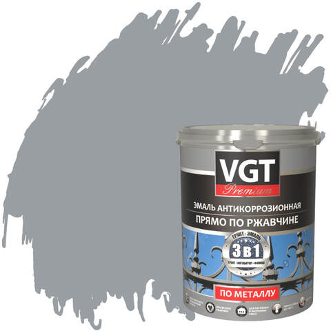Эмаль антикоррозионная прямо по ржавчине VGT Premium / ВГТ Премиум