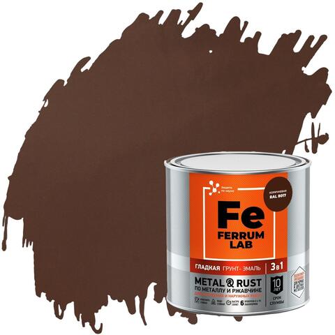 Грунт-эмаль 3 в 1 глянцевая по металлу и ржавчине Ferrum Lab / Феррум Лаб