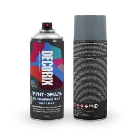 Грунт-эмаль по ржавчине 3 в 1 матовая в аэрозоли Decorix / Декорикс