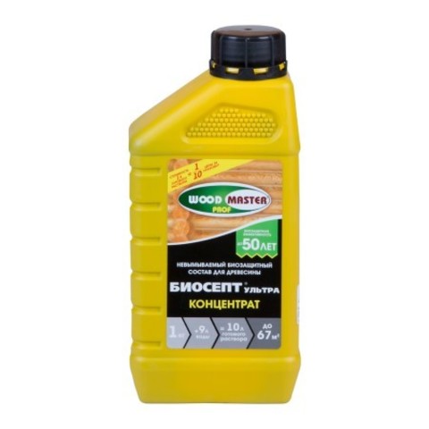Невымываемый биозащитный состав Woodmaster PROF Биосепт Ультра / Вудмастер Проф концентрат 1:9