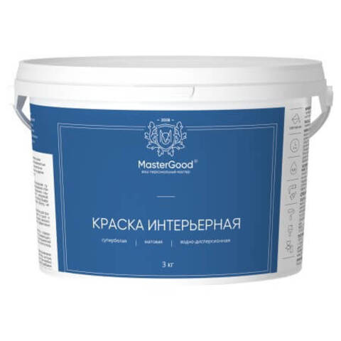 Краска акриловая интерьерная MasterGood / МастерГуд