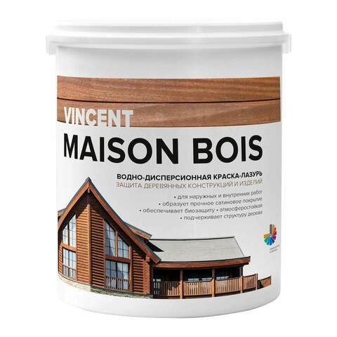Краска для древесины Vincent Maison Bois / Винсент Мезон Буа шелковисто-глянцевая