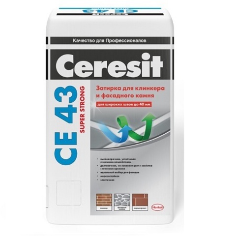 Затирка для клинкера и фасадного камня Церезит CE 43 / Церезит СЕ 43