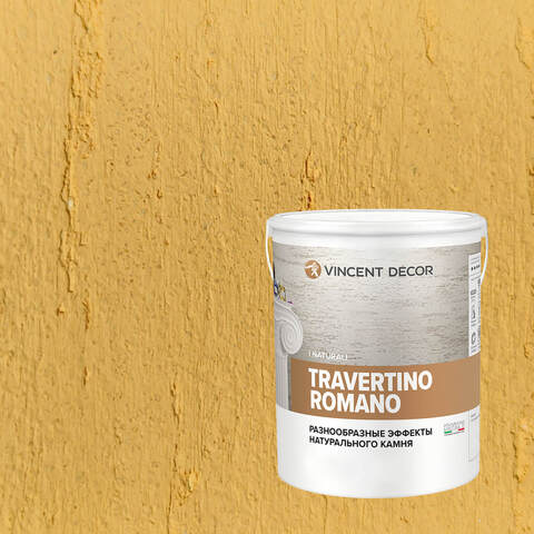 Декоративная штукатурка с эффектом камня травертина Vincent Decor Travertino Romano / Винсент Декор
