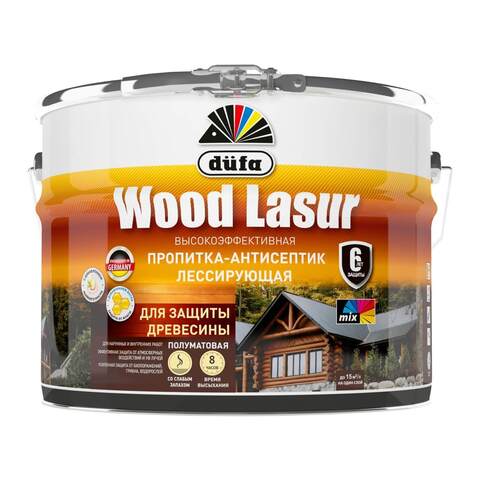 Пропитка-антисептик лессирующая для защиты древесины Dufa Wood Lasur / Дюфа Вуд Лазурь