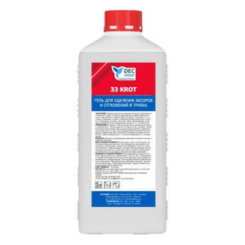 Гель для удаления засоров и отложений в трубах DEC PROF 33 Krot / ДЭК Проф Крот