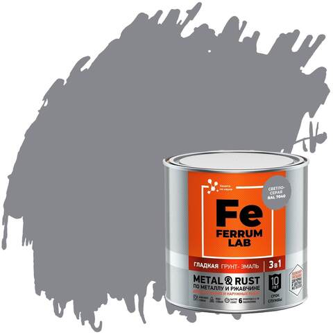 Грунт-эмаль 3 в 1 глянцевая по металлу и ржавчине Ferrum Lab / Феррум Лаб